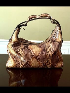 Gucci Python Leather Hobo Shoulder Bag